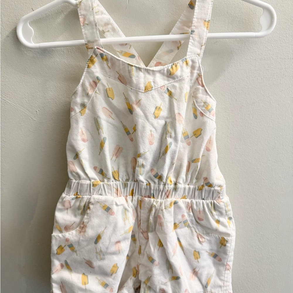 Cynthia Rowley White and Yellow Ice Cream Romper